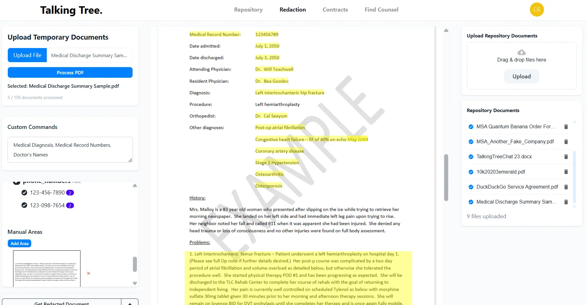 Simplified AI Guided Redaction